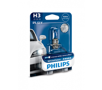 Автолампа H3 12V 55W (PK22S) White Vision 3700К +60% 12336WHVB1 PHILIPS