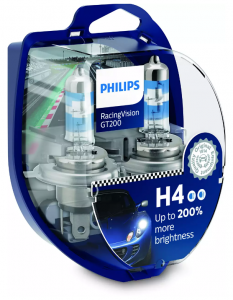 Автолампа H4 12V 60/55 (P43t-38) Racing Vision GT200 (2шт) 12342RGTS2 PHILIPS