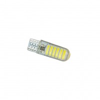 Лампа светодиодная Т10 (W2,1-9,5d) белая, 12 SMD 7020 диодов, СИЛИКОН (б/цокольная) 12v (НОВИНКА)