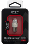Светодиодная автолампа MTF Light серия Night Assistant 12В, 2.5Вт, P21W, красный, блистер, шт.
